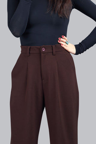 One Pleat Wide Leg Trousers