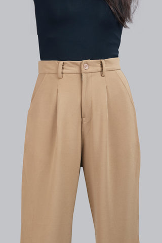 One Pleat Wide Leg Trousers