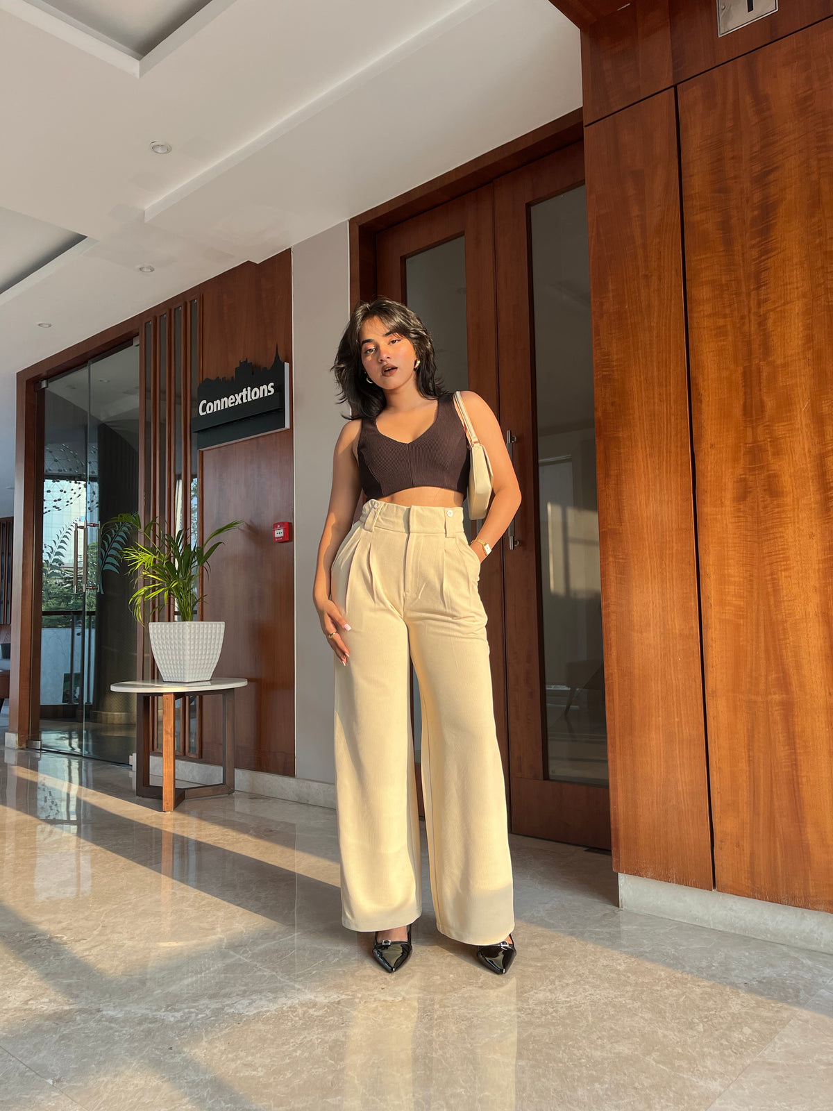 Double Pleated Broad Waistband Pants