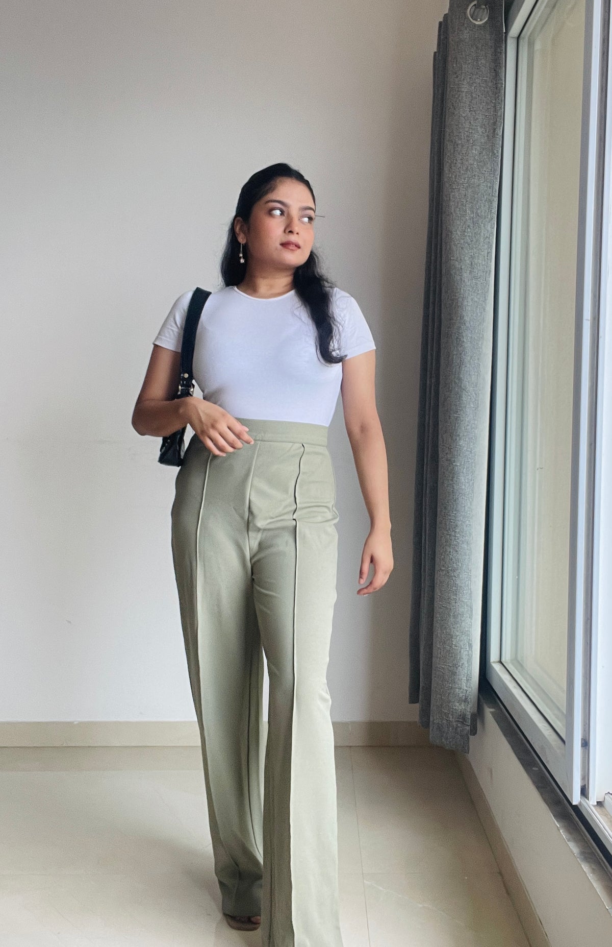 Front Pin Tucked Women Trousers Pants