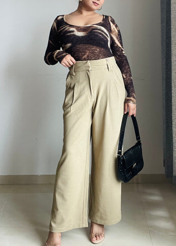 Double Pleated Broad Waistband Pants