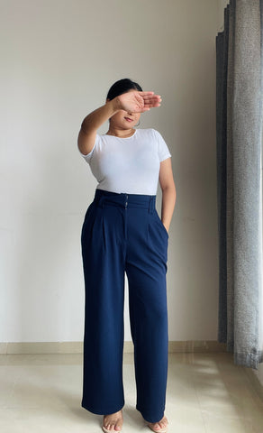 Double Pleated Broad Waistband Pants