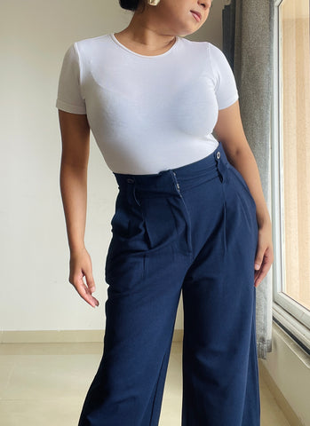 Double Pleated Broad Waistband Pants