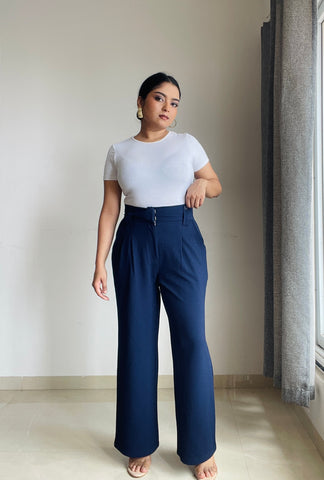 Double Pleated Broad Waistband Pants