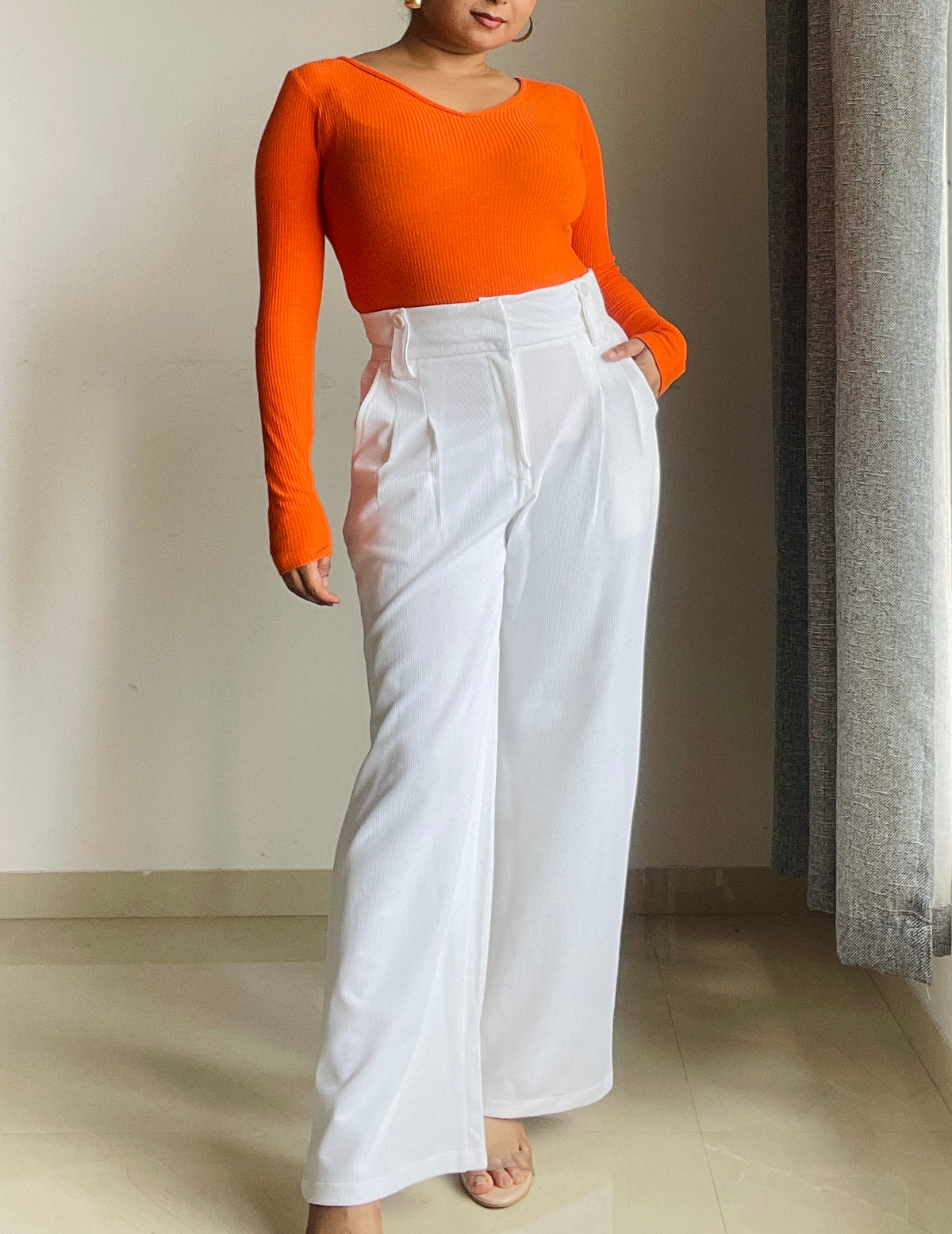 Double Pleated Broad Waistband Pants