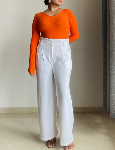 Double Pleated Broad Waistband Pants